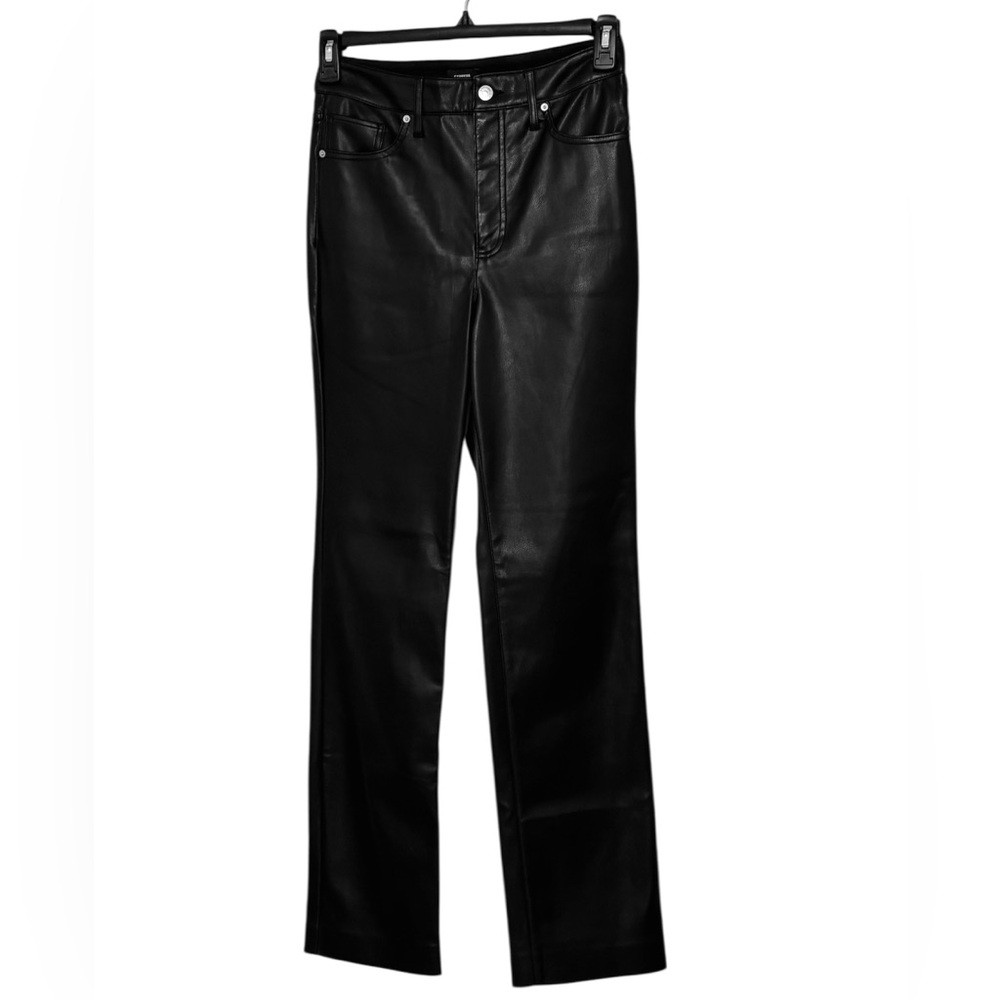 EXPRESS Black Faux Leather Slim Jeans Size 6